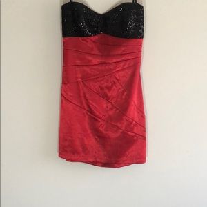 Arden B Red and Black sequin top dress